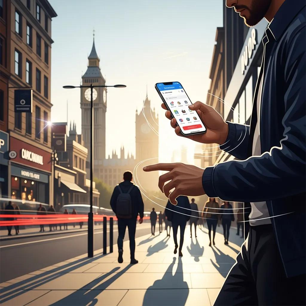 Person using a smartphone to search for local services in a city, illustrating the rise of near me searches.